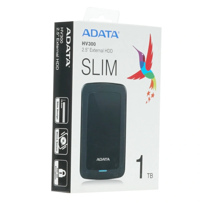 ADATA Внешний накопитель HDD 2.5" USB3.2 ADATA 1Tb HV300 AHV300-1TU31-CBK Черный