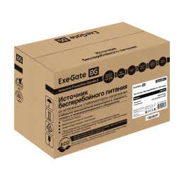 яя ИБП ExeGate SpecialPro UNB-650.LED.AVR.2SH.RJ.USB (650VA/360W, LED, AVR, 2*Schuko, RJ45/11, USB, батарея 12V 7.2Ah, Black) EP285597RUS