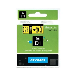 Картридж с лентой Dymo S0720790 6 мм, 7м, пластик, черный на желтой ленте DYMO43618