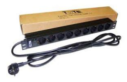 Блок розеток 19" 9 шт. без выключателя, 16A 250V, шнур питания 3.0 м TWT-PDU19-16A9P-3.0