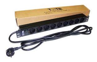 Блок розеток 19" 9 шт. без выключателя, 16A 250V, шнур питания 3.0 м TWT-PDU19-16A9P-3.0