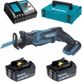 Аккумуляторная сабельная пила Makita LXT 18 В, ход 13 мм, рез 50 мм, 2x3.0 Ач, ЗУ DJR185RFE