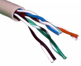 Кабель сетевой UTP 4 пары cat.6 solid 0.55мм CCA molded 305м серый BEHPEX