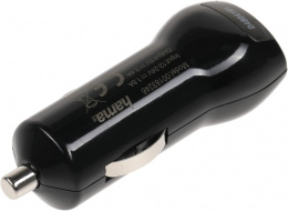 Автомобильное зарядное устройство HAMA H-183246, USB, microUSB, 2.4A, черный [00183246]