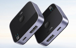 Переключатель UGREEN AW701 65878 2 in 1 8K@60Hz DisplayPort&USB-C Switcher. Цвет: черный (65878_)