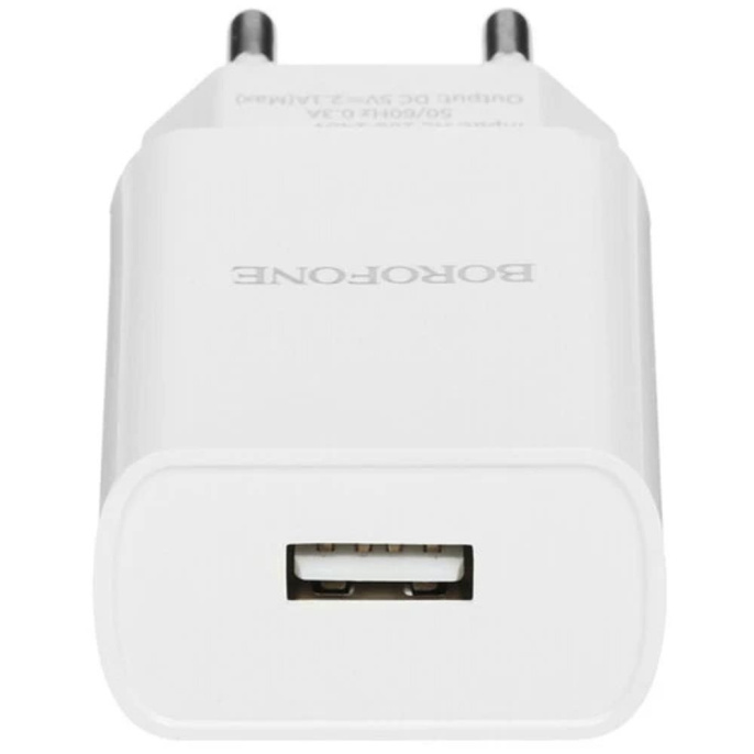 BOROFONE BA20A/ Сетевое ЗУ/ 1 USB/ Выход: 10.5W/ White (B-00681)
