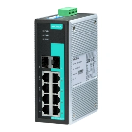 Промышленный неуправляемый коммутатор MOXA EDS-G308-2SFP-T, 6 портов 10/100/1000BaseT X , 2 combo-порта 10/100/1000BaseT X or 100/1000BaseSFP, IP30, от -40 до 75°C, DIN-Rail