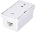 Розетка настенная NETLAN EC-UWO-1-UD2-WT-10 1 порт Кат.5e RJ45 / 8P8C 110 T568A / B неэкранир. белая уп-ка 10шт