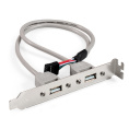 Планка портов в корпус 2xUSB2.0 ExeGate BrctUSB2-2A (USB 2.0 9pin (IDC 9pin F) --> 2x USB 2.0 Af, кабель 20см) EX298294RUS