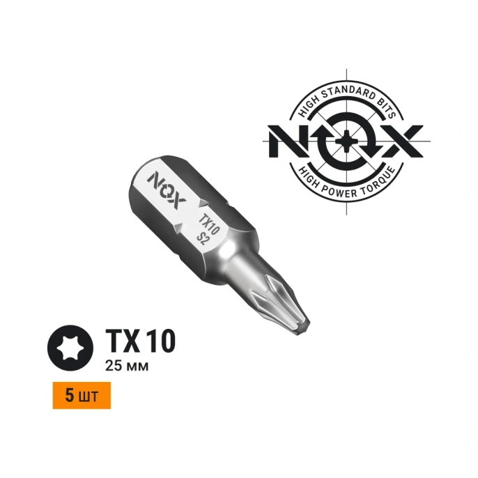 Бита COREBIT TX10х25 мм, С6.3, 5 шт, бокс NOX 332310-5B