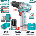 Дрель-шуруповерт ударная TOTAL TOSLI241199