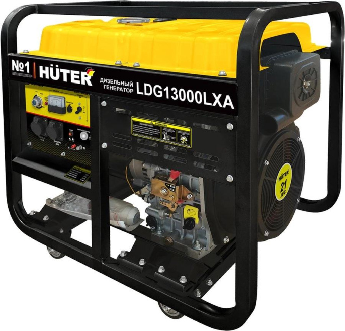 Дизельный генератор Huter LDG 13000LXA, 220/12 В, 9.5кВт [64/2/10]