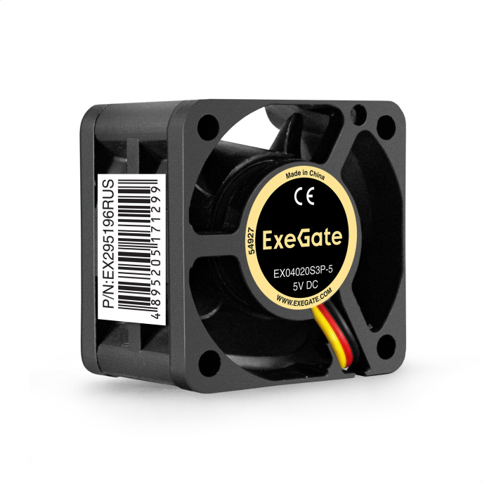 Вентилятор 5В DC ExeGate EX04020S3P-5 (40x40x20 мм, Sleeve bearing (подшипник скольжения), 3pin, 5000RPM, 22dBA) EX295196RUS