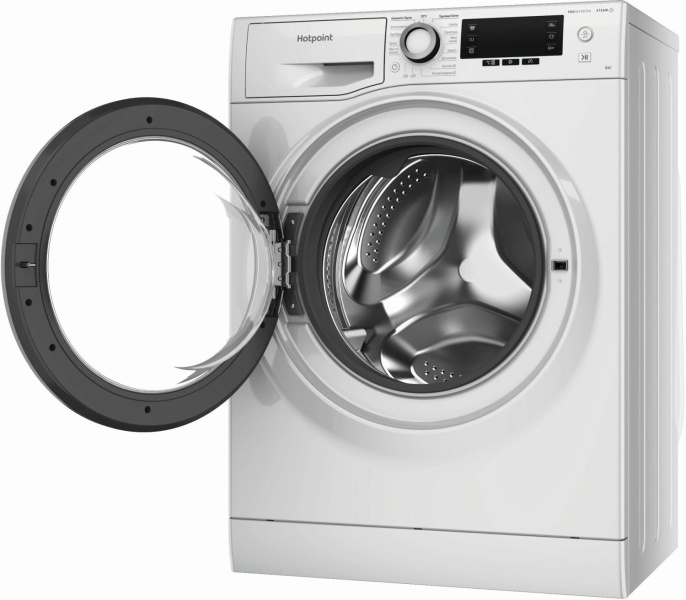 Стиральная машина HOTPOINT NSD 6239 S VE RU, с фронтальной загрузкой, 6кг, 1200об/мин, с паром, инверторная