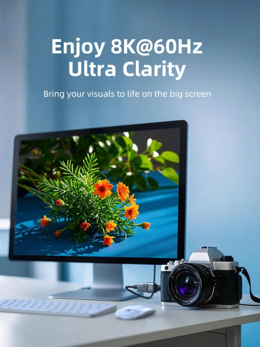 Адаптер CABLETIME CP46G (CT-DHF8K-AG) 8K Micro HDMI/HDMI «папа-мама» - алюминий + корпус из ПВХ