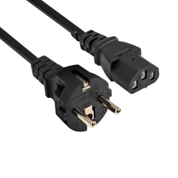Кабель питания ExeGate Special PC-5S-Schuko->C13/3x0.5 (Евровилка EU/Тип F(Schuko) ->IEC 320 C13, 3*0.5mm2, CCA, черный, 5м) ES280997RUS