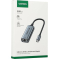 Адаптер UGREEN CM648 25051 USB-A 3.0 to RJ45 2.5G Ethernet Adapter. Цвет: серый