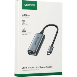 Адаптер UGREEN CM648 25051 USB-A 3.0 to RJ45 2.5G Ethernet Adapter. Цвет: серый