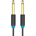 Кабель аудио VENTION Jack 6.3 m - Jack 6.3 m , 1м, GOLD, черный [baabf]
