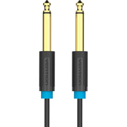 Кабель аудио VENTION Jack 6.3 m - Jack 6.3 m , 1м, GOLD, черный [baabf]