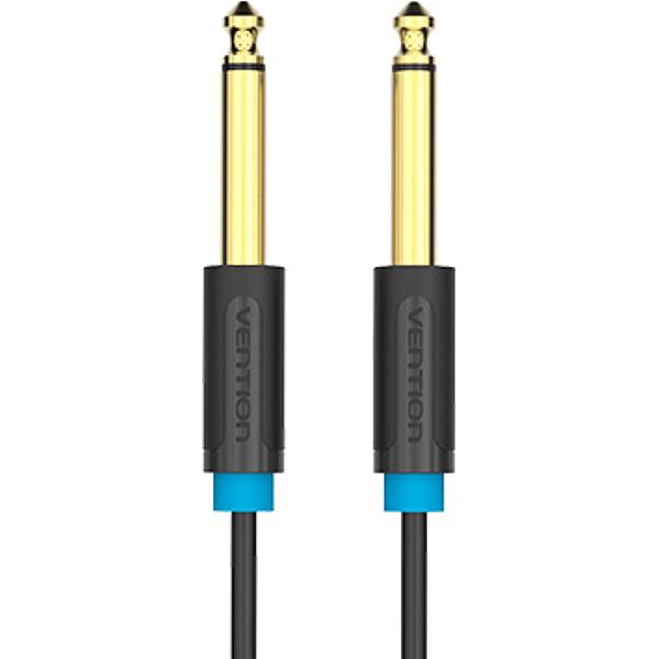 Кабель аудио VENTION Jack 6.3 m - Jack 6.3 m , 1м, GOLD, черный [baabf]