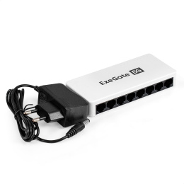 Коммутатор неуправляемый ExeGate EDES-1008C (8-портовый UTP 10/100Mbps, с функцией энергосбережения (Green Ethernet Technology), настольный/настенный) EX298686RUS