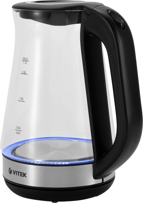 Чайник электрический Vitek VT-1181 1.7л. 2200Вт черный корпус: стекло