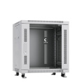 Cabeus SH-05C-12U60/60 Шкаф монтажный телекоммуникационный 19" напольный для распределительного и серверного оборудования 12U 600x600x730mm (ШхГхВ) передняя стеклянная и задняя сплошная металлическая двери, ручка с замком, цвет серый (RAL 7035)