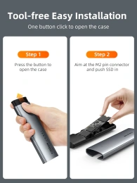 Внешний корпус USB-C CABLETIME CB32G (CT-SSD03-AG) USB 3.1 TYPE-C для NVME M.2 SSD PCIE CENGUE