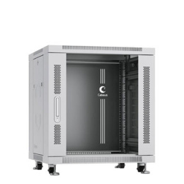Cabeus SH-05C-12U60/60 Шкаф монтажный телекоммуникационный 19" напольный для распределительного и серверного оборудования 12U 600x600x730mm (ШхГхВ) передняя стеклянная и задняя сплошная металлическая двери, ручка с замком, цвет серый (RAL 7035)
