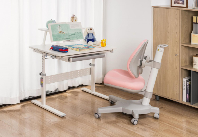 Кресло детское Cactus CS-CHR-3604PK розовый крестов. пластик серый