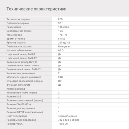 Телевизор LED Digma 32" DM-LED32MBB21 черный HD 60Hz DVB-T DVB-T2 DVB-C DVB-S DVB-S2 USB