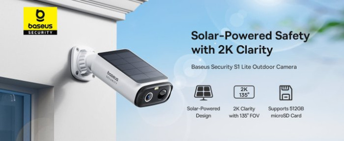 Видеокамера Baseus S0003300 Security S1 Lite 2K White S00033 разрешение видео: 2K 2304p , угол обзора: 135°, ночное видение: 6 м, питание: аккумулятор 5200 мАч, кодирование