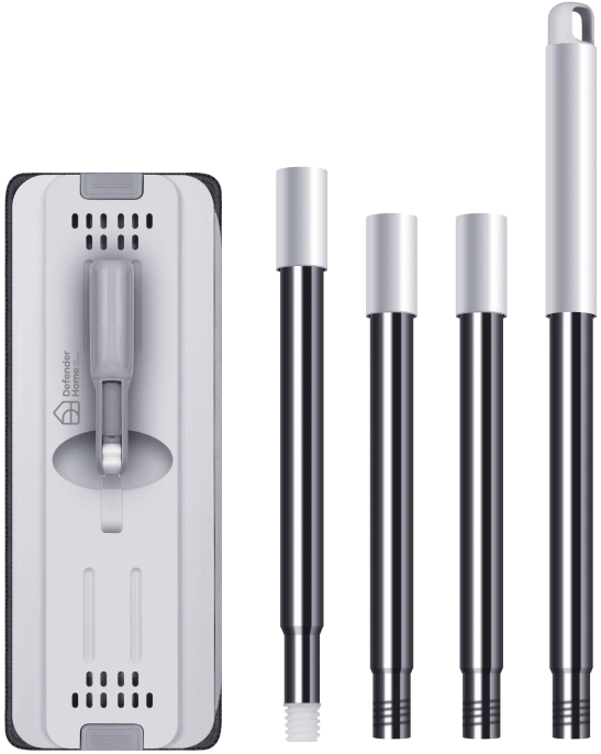 Набор для уборки со шваброй DEFENDER CM-402 серый,ведро 5,5л, 2 насадки,28402