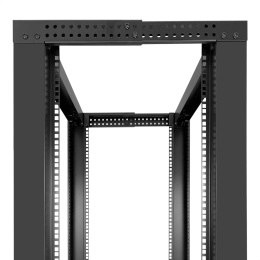 Стойка ExeGate EOR2-32U.1000.BLACK (открытая телекоммуникационная 19", 32U, двухрамная, усиленная, с роликовыми опорами, раздвижная, В1610хШ600х Г(550-790) мм, цвет черный RAL 9004) EX301163RUS