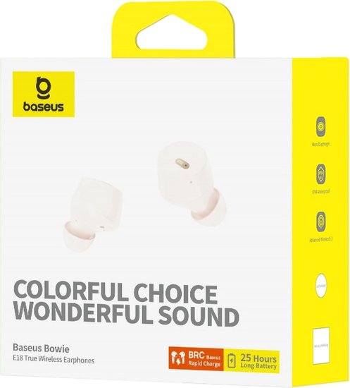 Наушники Baseus A00023800223-00 Bowie E18 True Wireless Earphones Stellar White материал: ABS + PC, Bluetooth 5.3, время работы: около 7.5 часов, интерфейс зарядки: Type-C, время зарядки