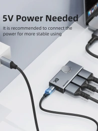 Переключатель CABLETIME CP34G (CT-HS8K2-AG) 2-в-1, 8K60Hz, HDMI 2.1, космический серый