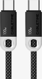 Кабель USB-C CABLETIME CUP1E (CT-CM100-PBW0.5) черный 0,5 м для смартфонов, планшетов