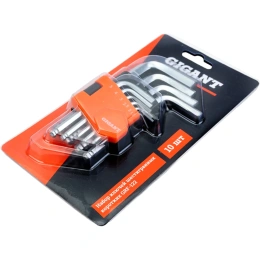 Набор г-образных шестигранных шаровых ключей 10 шт Gigant, размеры 1,5-10мм, grf-122