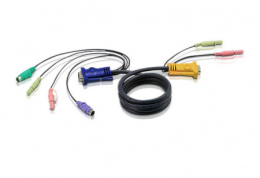 ATEN 2L-5302P Шнур, мон+клав+мышь PS/2+аудио, SPHD15+2xRCA HD DB15+2x6MINI-DIN+2xRCA, Male, 8+2x6+2x2 проводов, опрессованный, 1.8 метр., черный, [ATEN 2L-5302P]