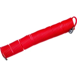 Шланг спиральный воздушный с быстросъемными соединениями 15 м; 6х8 мм; 18 бар MATRIX 57006