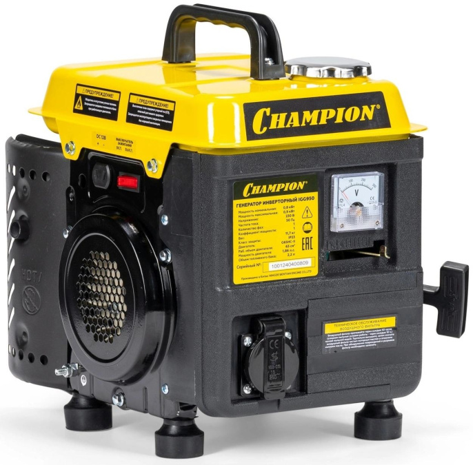 Бензиновый генератор CHAMPION PNIGG950, 220/12 В, 0.9кВт