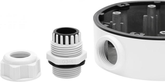 Hikvision DS-1280ZJ-DM46 Монтажная коробка, белая, для купольных камер IPC-D5XX, IPC-D0XX, алюминий, 120х37.2мм