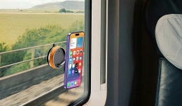 Держатель для телефона K10B, сильный магнит (MagSafe), вакуумная присоска с блокиратором, цвет оранжевый