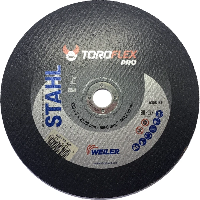 Круг отрезной по стали F41 230х3.0х22.23 мм, A30S-BF PRO TOROFLEX 4010362010056