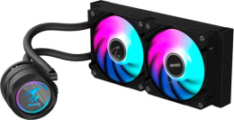 Кулер для процесссора СЖО Gigabyte Aorus Waterforce II 240 Intel 115x,1200,1700,1851, AMD AM5, AM4, крепление на винтах, размер вентилятора: 120мм, размер помпы: 72.8х72.8х65.1мм, гидродинамический подшипник