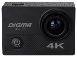 Экшн-камера Digma DiCam 320 4K,  WiFi,  черный [dc320]