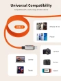 Магнитный кабель USB-C CABLETIME CU06L (CT-CM240-MZO2) 2 м, 480 Мбит/с, 5А/48В 240Вт, оранжевый, для быстрого заряда смартфонов и ноутбуков