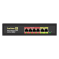 Коммутатор неуправляемый ExeGate EDES-1006D.4PoE-48W 6-портовый UTP 10/100 Base-Tx: 4 порта 802.3af/at PoE+ , мощность PoE: 25W, суммарно 48W, 2 порта RJ45 uplink, настенный/настольный, металлический корпус EX299020RUS