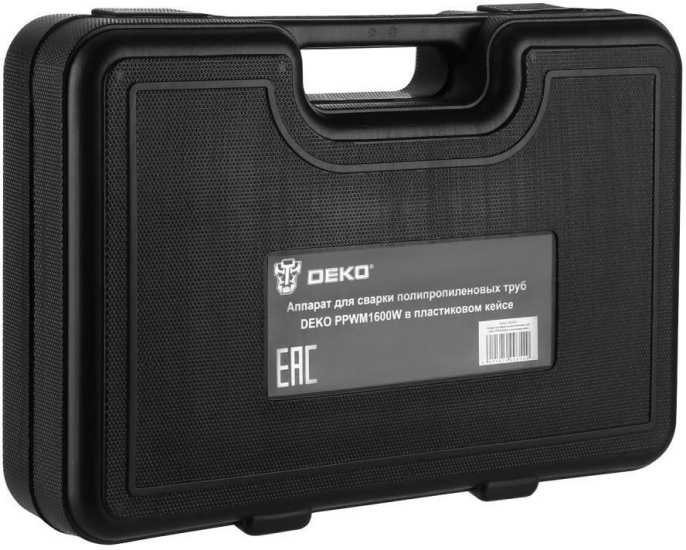 Сварочный аппарат для пластиковых труб DEKO PPWM1600W,  1.6кВт,  до 300°С,  кейс [063-4203]